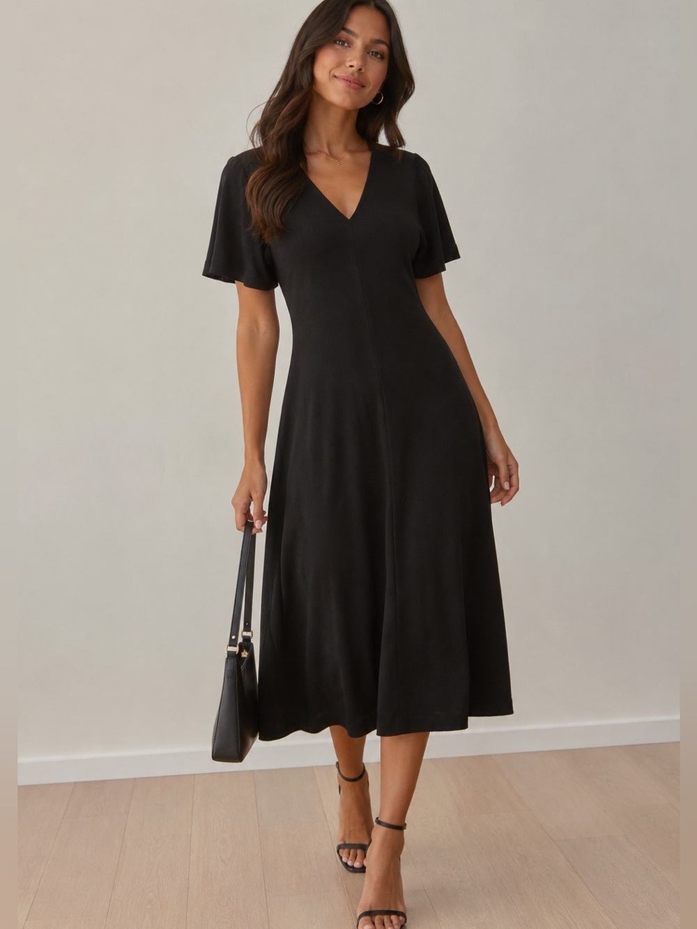 Tuckernuck Midi Dress Women’s Medium Black Short Sleeve HH